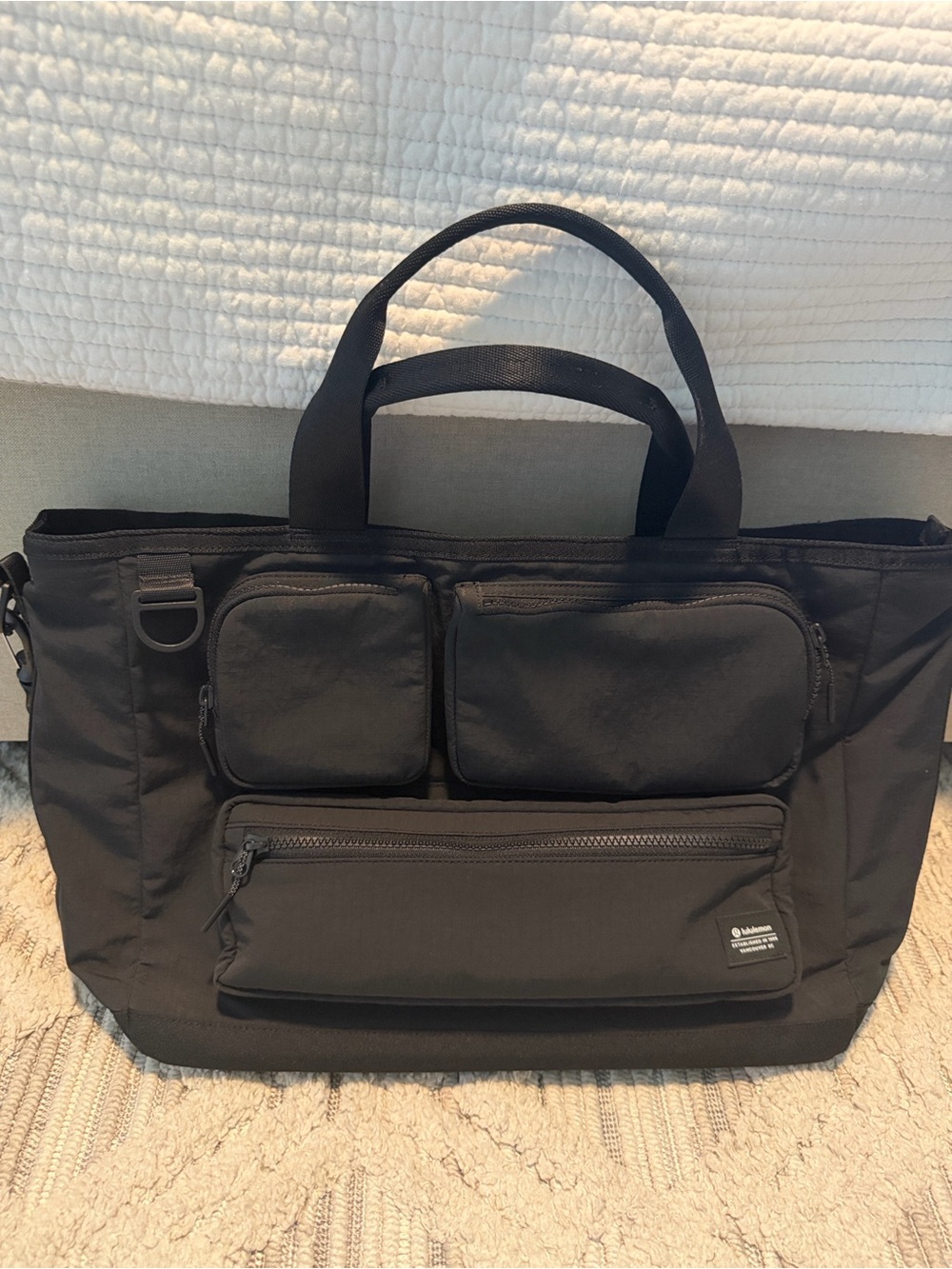 Lululemon Black Multi-pocket Tote Bag